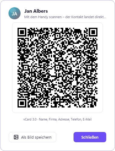 QR-Code eines Kontakts zum Scannen mit dem Handy